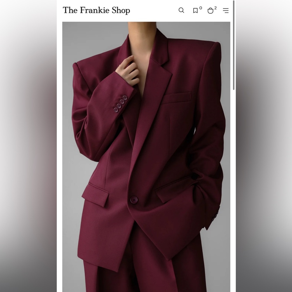 The Frankie Shop JUN BLAZER - BURGUNDY